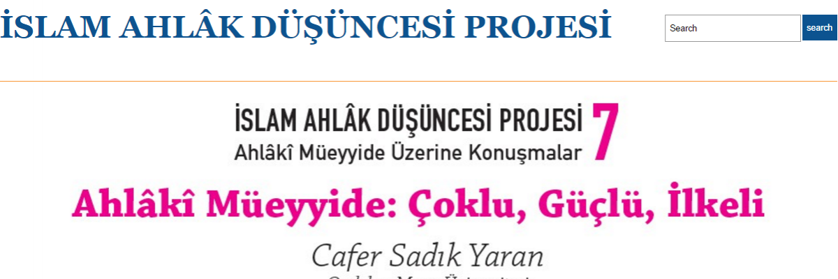 İslam Ahlak Düşüncesi Projesi Devam Ediyor